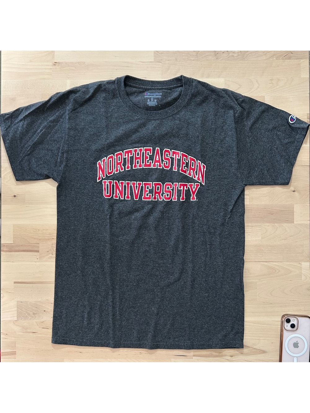 Champion Northeastern University Charcoal Grey Graphic T-Shirt - Size M